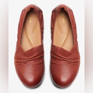 NWOB! Clarks Women's Rena Way Brown Leather Flats, 10